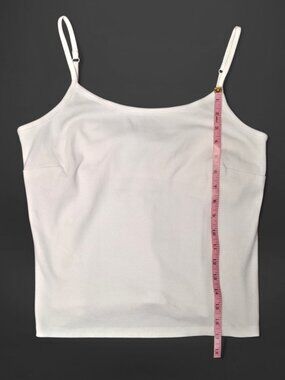 Venezia Jeans Vintage 90s White Cami Tanktop with Built In Shelf Bra (1X)